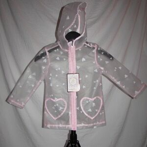 Pink and White Heart Raincoat